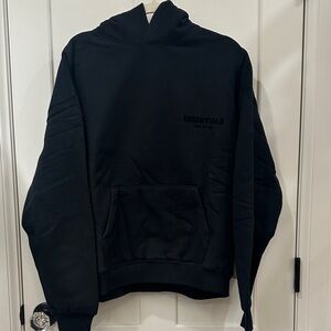 Essentials Men's Black Hoodie with Front Pocket